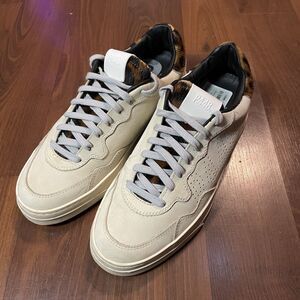 P448 Bali Women's Size EU 38 US 7.5 Low Top Capsule Shoes Cream Leopard